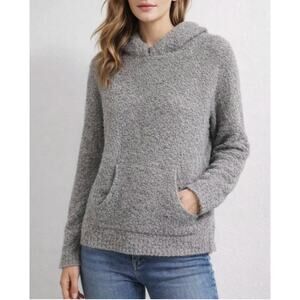 Margaret O'Leary Chunky Grey Alpaca Hoodie Sweater Size XS NEW